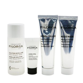 Filorga Intense Hydration Set: Micellar Solution 50ml+Hydra-Hyal 7ml+Hydra-Filler 30ml+Meso Mask 30ml+Bag