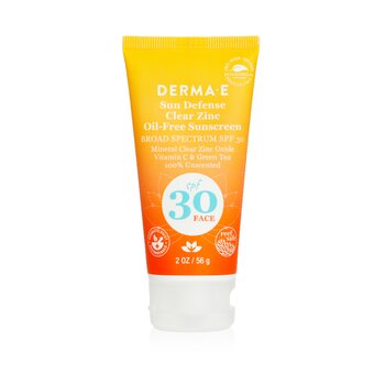 Derma E Sun Defense Clear Zinc Oil Free Sunscreen SPF 30 - Face