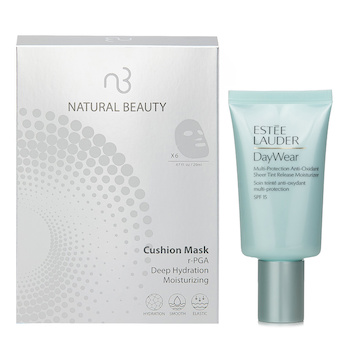 Estee Lauder Estee Lauder DayWear Sheer Tint Release Advanced Multi-Protection Anti-Oxidant Moisturizer SPF 15 50ml X Natural Beauty r-PGA Deep Hydration Moisturizing Cushion Mask (Exp Date: 13/04/2026) 6x 20ml