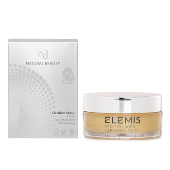 Elemis Elemis Pro-Collagen Cleansing Balm (Random Packaging) 100g X Natural Beauty r-PGA Deep Hydration Moisturizing Cushion Mask (Exp Date: 13/04/2026) 6x 20ml