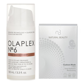Olaplex Olaplex No. 6 Bond Smoother 100ml X Natural Beauty r-PGA Deep Hydration Moisturizing Cushion Mask (Exp.13 Apr 2026) 6x 20ml