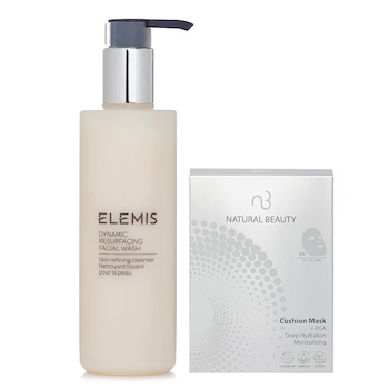 Elemis Elemis Dynamic Resurfacing Facial Wash 200ml X Natural Beauty r-PGA Deep Hydration Moisturizing Cushion Mask (Exp Date: 13/4/2026) 6x 20ml