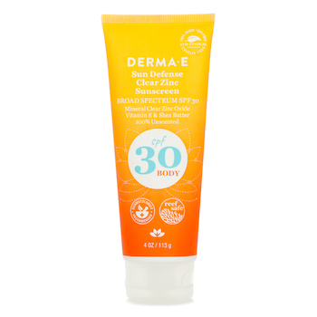 Derma E Sun Defense Clear Zinc Sunscreen SPF30 For Body